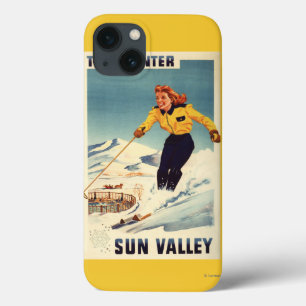 Etui iPhone Case-Mate affiche de sourire et de ski de femme