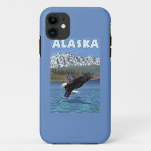Coque Case-Mate Pour iPhone Affiche de Vintage voyage d'AlaskaBald Eagle