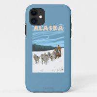 Affiche de Vintage voyage d'AlaskaDogsledding
