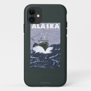 Case-Mate iPhone Case Affiche de Vintage voyage de bateau d'AlaskaCrab