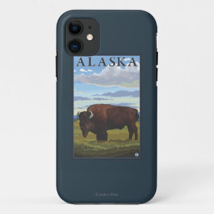 Coque Case-Mate Pour iPhone Affiche de Vintage voyage de scène de bison