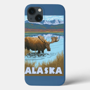 Case-Mate iPhone Case Affiche de Vintage voyage d'eau potable d'orignaux