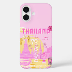 Coque Pour iPhone 16 Affiche de voyage à Bangkok Thaïlande Art rétro