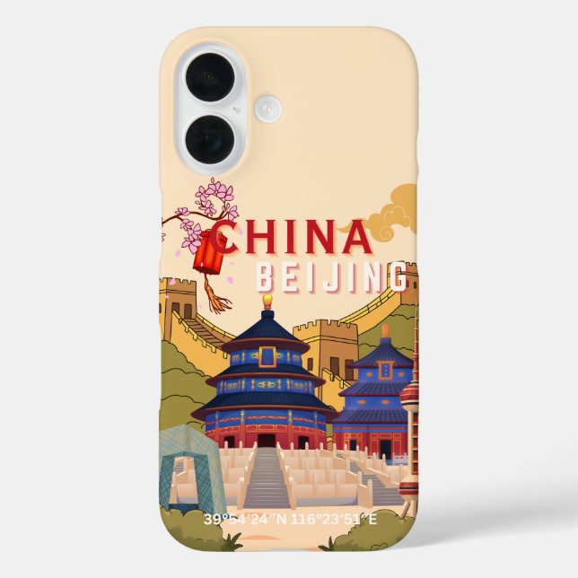 Coques Case-Mate iPhone Affiche de voyage à Pékin en Chine | Art mural de  (Verso)