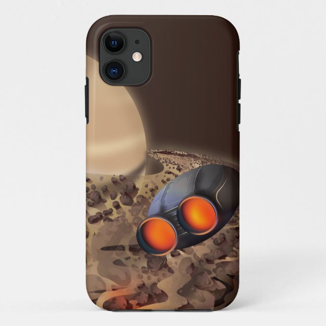 Coques Case-Mate iPhone Affiche de voyage des anneaux de Saturne. (Dos)