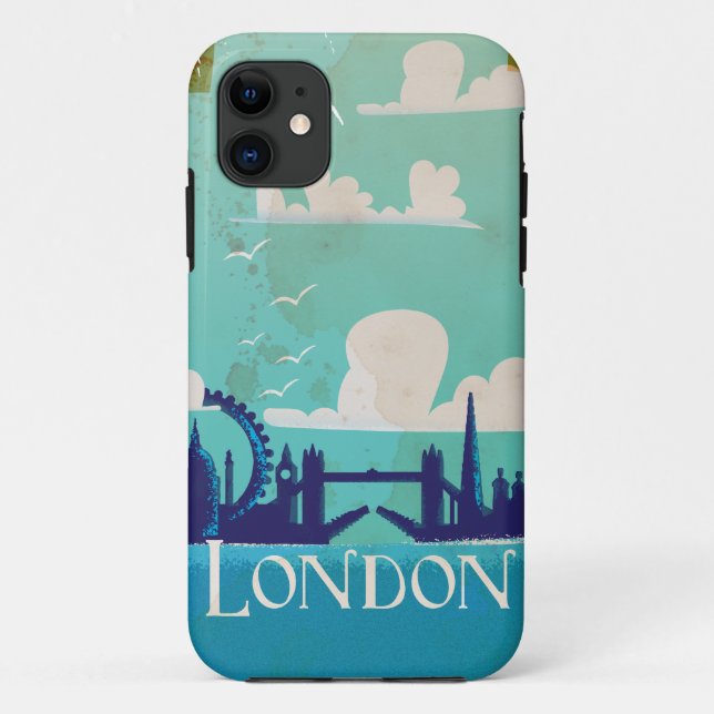 Coques Case-Mate iPhone Affiche de voyage londonienne (Dos)