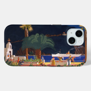 Coque Case-Mate iPhone Affiche de voyage - Père Noël Catalina Island, Cal