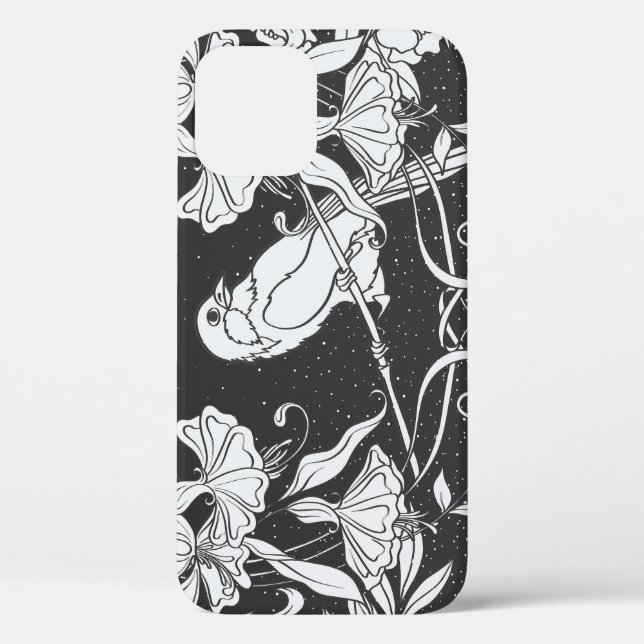 Coques Case-Mate iPhone Affiche décorative Fleurs Oiseau Nouveau (Verso)
