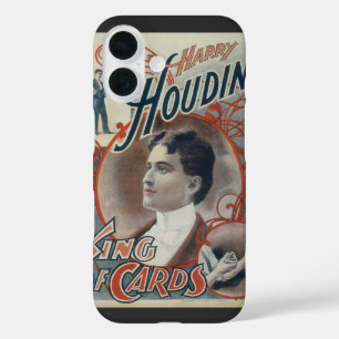 Coque Pour iPhone 16 Affiche Magique Vintage, Magicien Harry Houdini