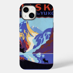 Coque Case-Mate iPhone Affiche vintage de voyage en Alaska, Atlin et Yuko