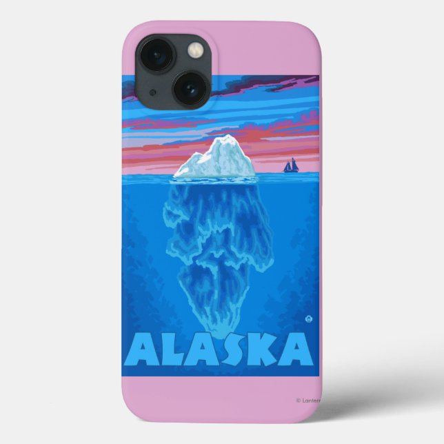 Coques Case-Mate iPhone Affiche Vintage voyage AlaskaIceberg (Verso)