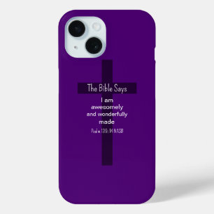 Coque Case-Mate iPhone Affirmation biblique encouragement chrétien Violet