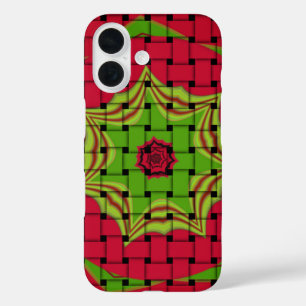 Coque Pour iPhone 16 African Lovely Design rouge tissé