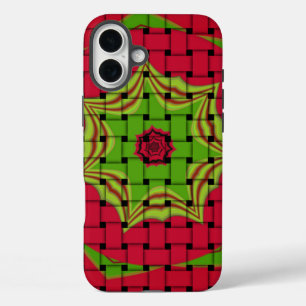 Coque Pour iPhone 16 Plus African Lovely Design rouge tissé