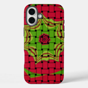 Coques iPhone 16 Plus African Lovely Design rouge tissé