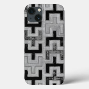 iPhone 13 Case African Mudcloth Textile with Geometric Patterns