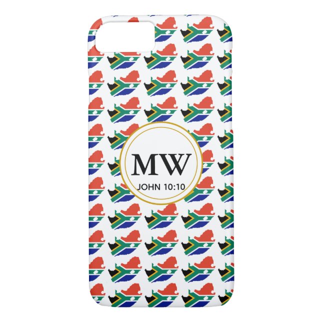 Coques Case-Mate iPhone AFRIQUE DU SUD Vie abondante Monogramme chrétien (Dos)