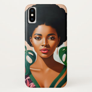Case-Mate iPhone Case Afro Black Woman Monstera Deliciosa Botanique