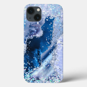 Case-Mate iPhone Case Agate bleu chic avec étincelles opalescentes