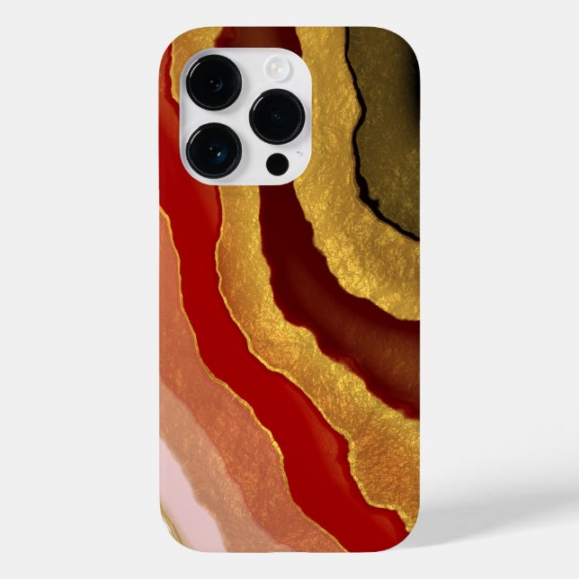 Coques Case-Mate iPhone Agate dorée Abstraite (Verso)