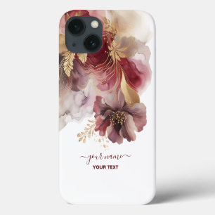 Case-Mate iPhone Case Agate floral de Parties scintillant de Bourgogne e