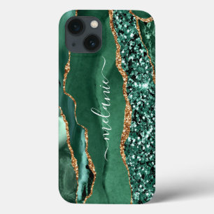 Case-Mate iPhone Case Agate Green Gold Parties scintillant Geode Marbre