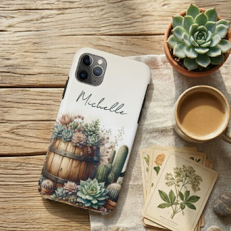 Case-Mate iPhone Case Agencement Rustique de Succulentes et Cactus