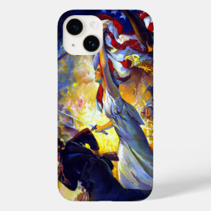 Coque Case-Mate iPhone Aigle à drapeau américain vintage Patriotique Lady
