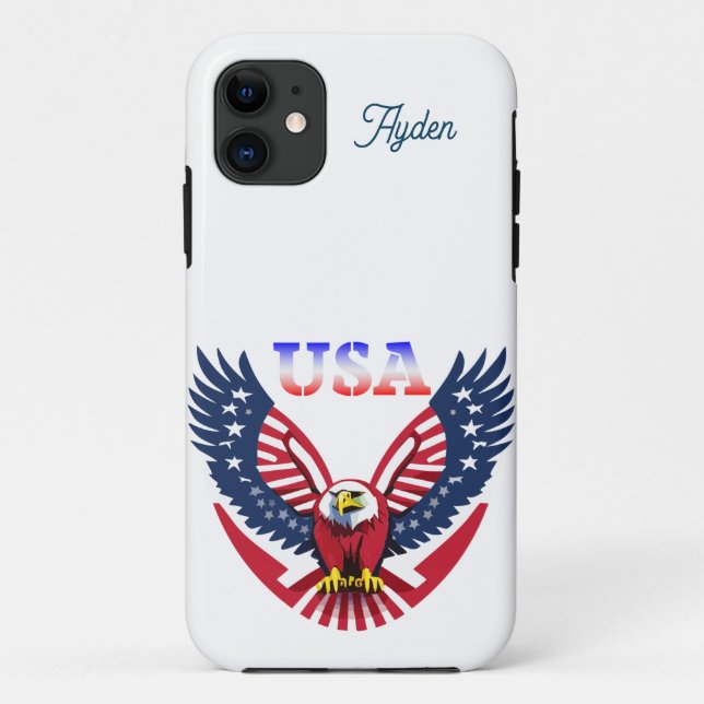 Coques Case-Mate iPhone Aigle Américain USA Personnalisable  (Dos)
