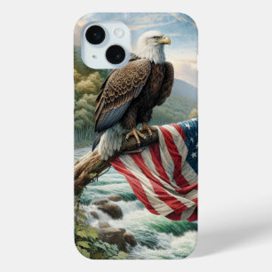 Coque Case-Mate iPhone Aigle Balle Avec Drapeau Américain Sur Branche Arb