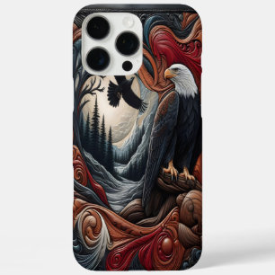 Coque iPhone 16 Pro Max Aigle dans la conception de forêt naturelle