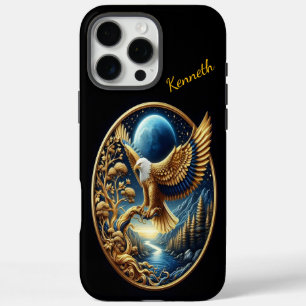 Coque iPhone 16 Pro Max Aigle d'or par Lune bleue
