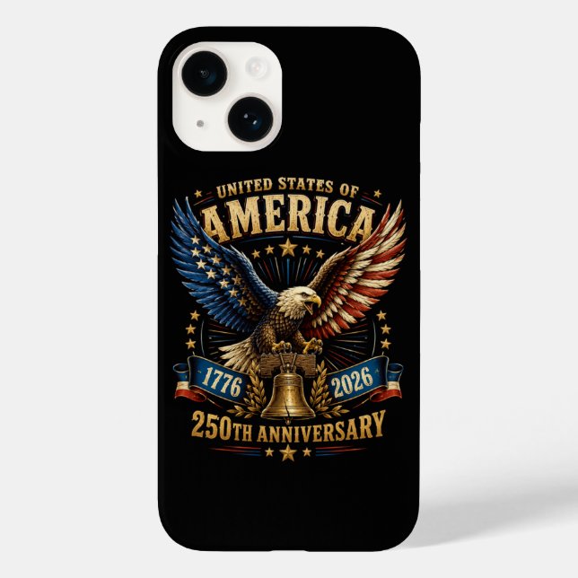 Coques Case-Mate iPhone Aigle du 250e anniversaire des États-Unis d'Amériq (Verso)