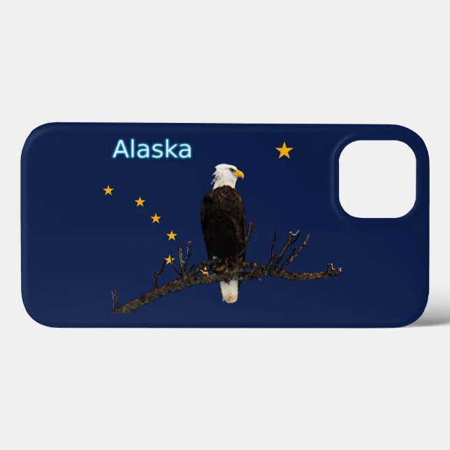 Coques Case-Mate iPhone Aigle Et Drapeau De L'Alaska (Verso (horizontal))