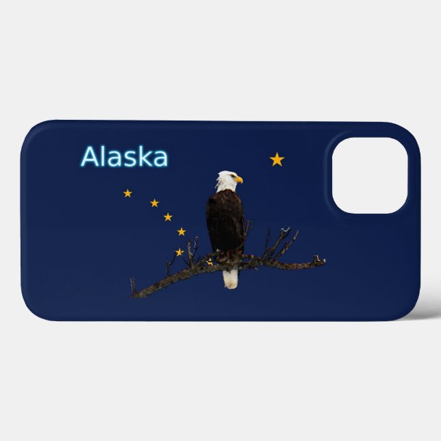 Coques Case-Mate iPhone Aigle Et Drapeau De L'Alaska (Verso (horizontal))
