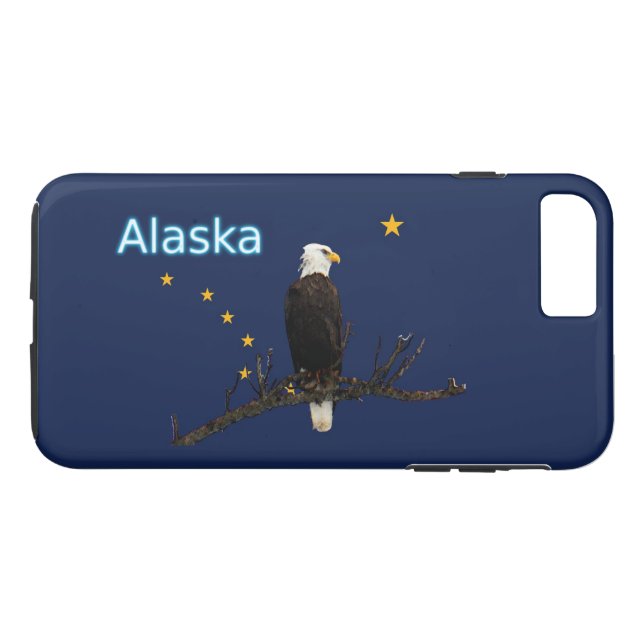 Coques Case-Mate iPhone Aigle Et Drapeau De L'Alaska (Dos (Horizontal))