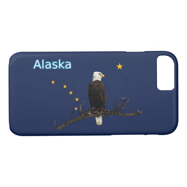 Coques Case-Mate iPhone Aigle Et Drapeau De L'Alaska (Dos (Horizontal))