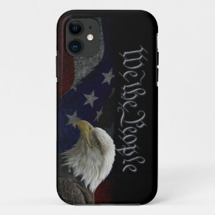 Coque iPhone 11 Aigle et drapeau patriotiques