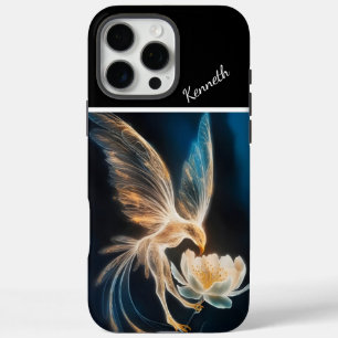 Coque iPhone 16 Pro Max Aigle et fleur lumineux