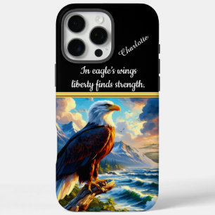 Coque iPhone 16 Pro Max Aigle majestueux perché au coucher du soleil au bo