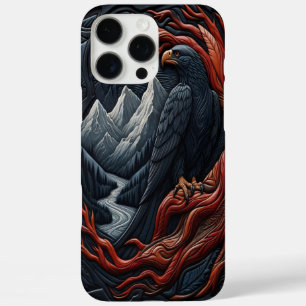 Coque iPhone 16 Pro Max Aigle majestueux scène au look cuir