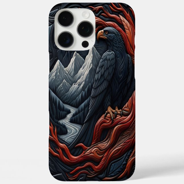 Coques Case-Mate iPhone Aigle majestueux scène au look cuir (Verso)