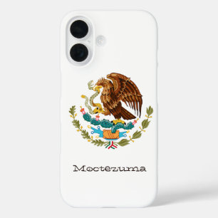 Coque Pour iPhone 16 Aigle Mexicain Personnalisé Lignes Vertes Rouges s