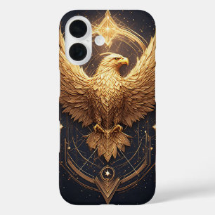 Coque Pour iPhone 16 Aigle Ornemental Doré