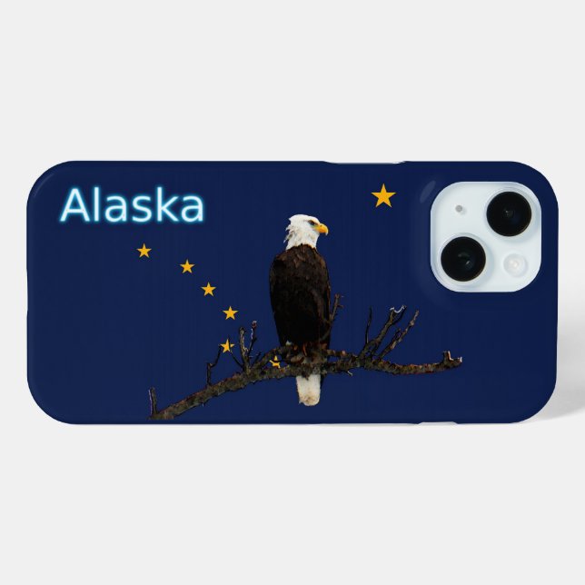 Coques Case-Mate iPhone Aigle royal d'Alaska et drapeau (Verso (horizontal))