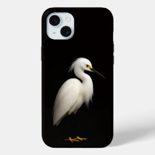 Coque Case-Mate iPhone Aigrette neigeuse noire 4 Luxe, élégante