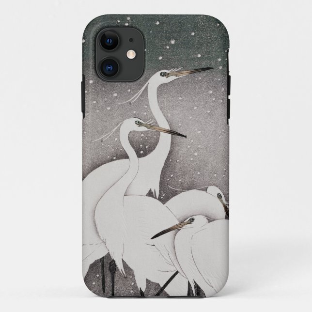 Coques Case-Mate iPhone Aigrettes japonaises Grues Koson Neige d'hiver (Dos)