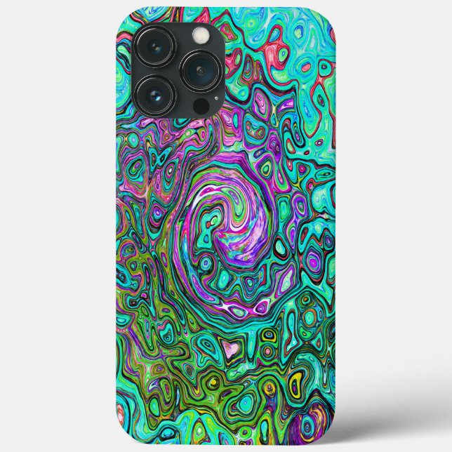 Coques Case-Mate iPhone Aigue-marine Groovy Abstrait Rétro Liquide Tourbil (Verso)