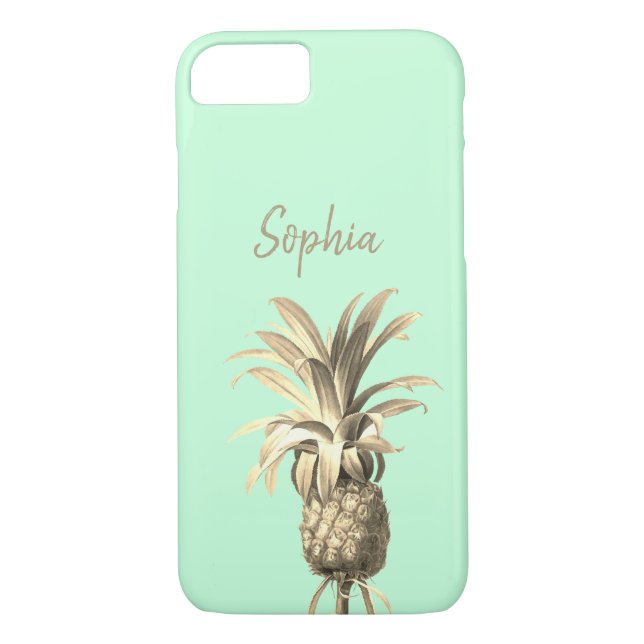 Coques Case-Mate iPhone Aiguille tropicale Gold et Neo Mint Green Moderne (Dos)