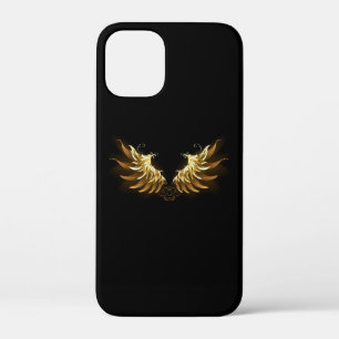 Case-Mate iPhone Case Ailes d'Ange d'or sur arrière - plan noir